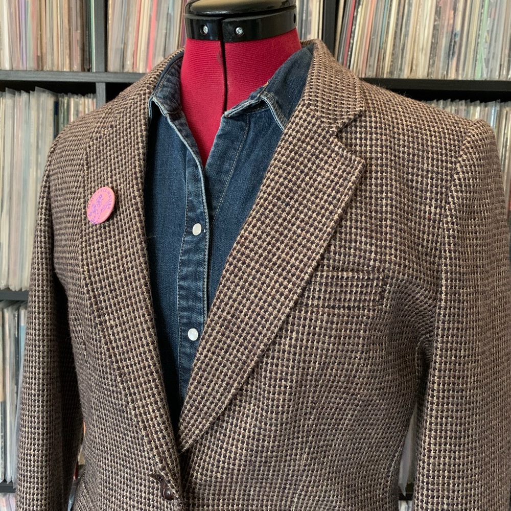 wool blazer jacket 80s 90s vintage preppy fall - Picture 2 of 12